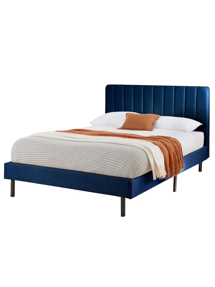 Aspire Furniture Navy Rosella Velvet Upholstered Bed - Image 4 of 4