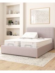 Aspire Furniture Grey Grant Eire Linen Electric Adjustable Bed With Mattress - Image 1 of 5