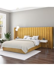 Aspire Furniture Ochre Grandeur Wing Velvet Headboard - Image 1 of 3