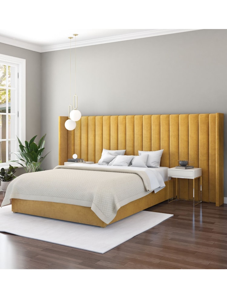 Aspire Furniture Ochre Grandeur Wing Velvet Headboard - Image 1 of 3