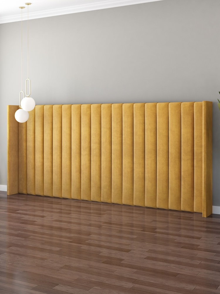 Aspire Furniture Ochre Grandeur Wing Velvet Headboard - Image 2 of 3