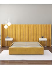 Aspire Furniture Ochre Grandeur Wing Velvet Headboard - Image 3 of 3
