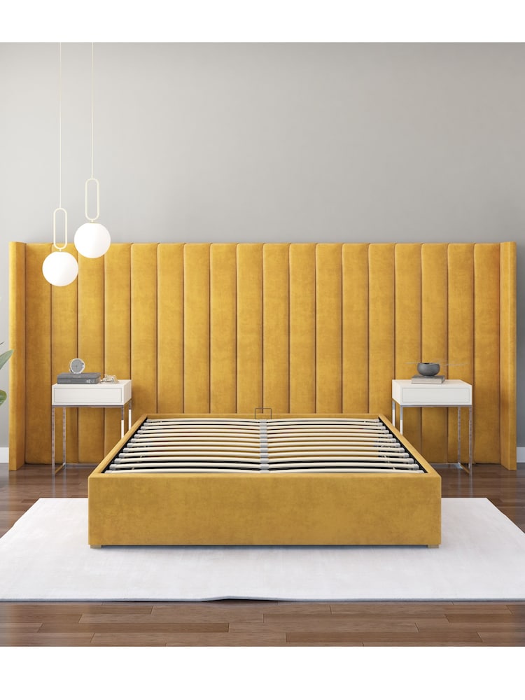 Aspire Furniture Ochre Grandeur Wing Velvet Headboard - Image 3 of 3