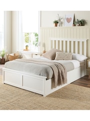 Aspire Furniture White Wooden End Lift Ottoman Storage Bed - Image 1 of 6