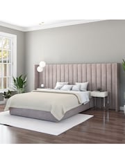 Aspire Furniture Silver Grey Grandeur Wing Velvet Headboard - Image 1 of 3