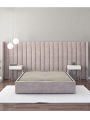 Aspire Furniture Silver Grey Grandeur Wing Velvet Headboard - Image 2 of 3