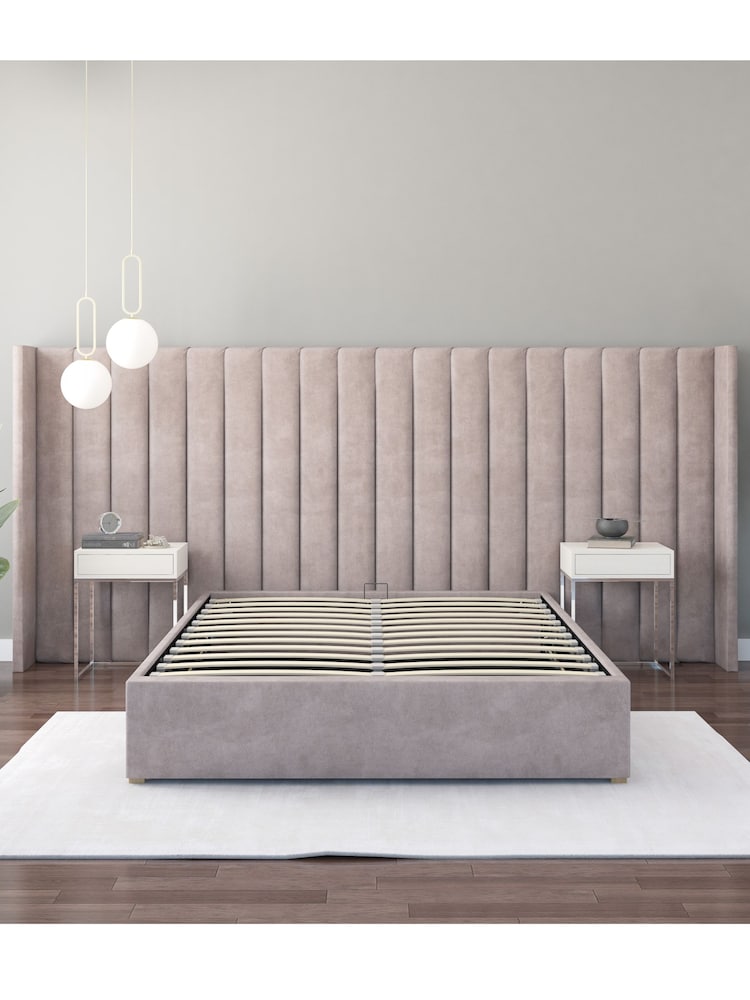 Aspire Furniture Silver Grey Grandeur Wing Velvet Headboard - Image 2 of 3