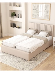 Aspire Furniture Natural White Grant Eire Linen Electric Adjustable Bed With Mattress - Image 3 of 6