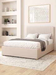 Aspire Furniture Natural White Grant Eire Linen Electric Adjustable Bed With Mattress - Image 4 of 6