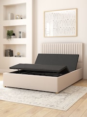 Aspire Furniture Natural White Grant Eire Linen Electric Adjustable Bed With Mattress - Image 5 of 6
