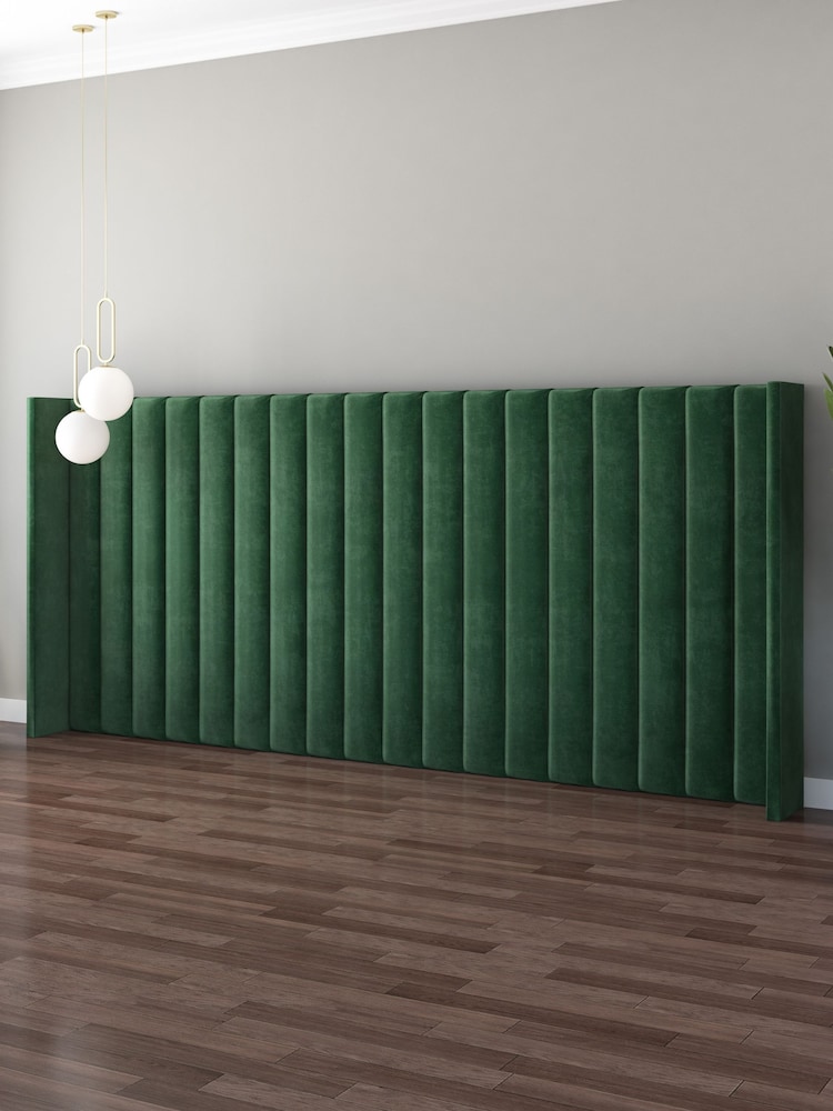 Aspire Furniture Green Grandeur Wing Velvet Headboard - Image 2 of 3