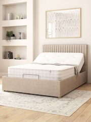 Aspire Furniture Natural Grant Eire Linen Electric Adjustable Bed With Mattress - Image 2 of 6