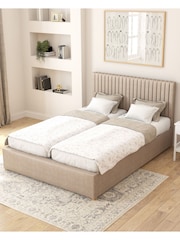 Aspire Furniture Natural Grant Eire Linen Electric Adjustable Bed With Mattress - Image 3 of 6