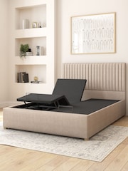 Aspire Furniture Natural Grant Eire Linen Electric Adjustable Bed With Mattress - Image 5 of 6