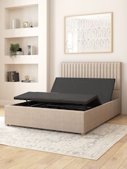 Aspire Furniture Natural Grant Eire Linen Electric Adjustable Bed With Mattress - Image 6 of 6