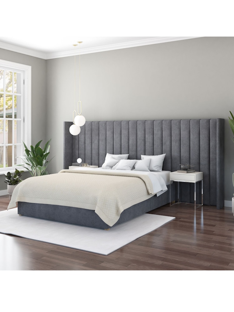 Aspire Furniture Steel Grandeur Wing Velvet Headboard - Image 1 of 3