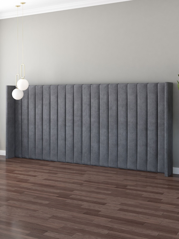 Aspire Furniture Steel Grandeur Wing Velvet Headboard - Image 2 of 3