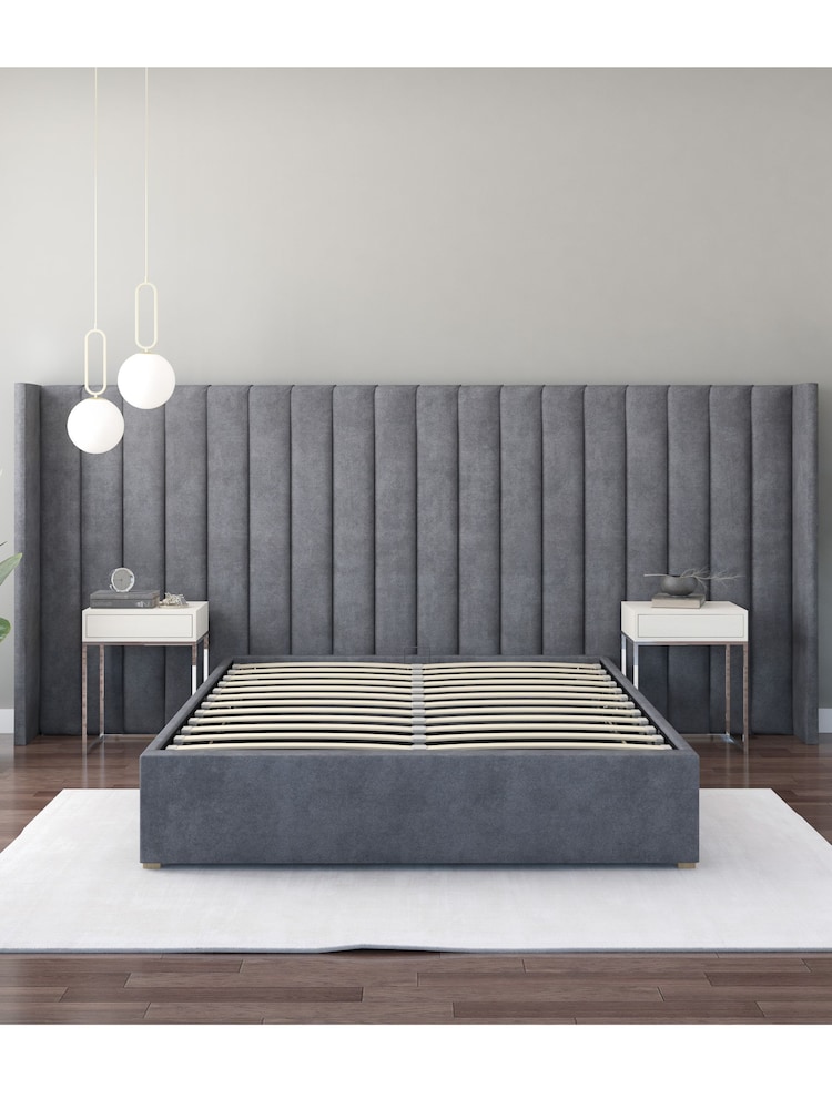 Aspire Furniture Steel Grandeur Wing Velvet Headboard - Image 3 of 3