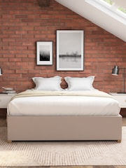 Aspire Furniture Off White Platform Eire Linen End Lift Ottoman Storage Bed - Image 3 of 3