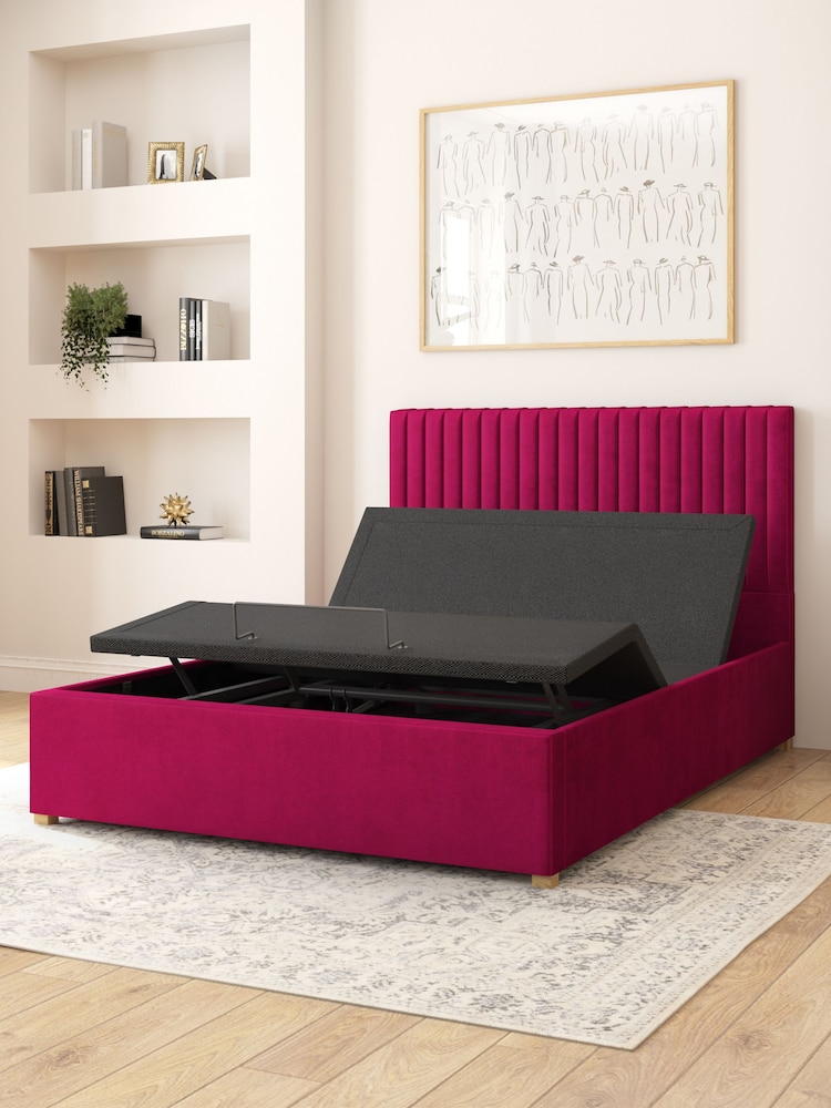 Aspire Furniture Berry Grant Velvet Electric Adjustable Bed With Mattress - Image 6 of 6