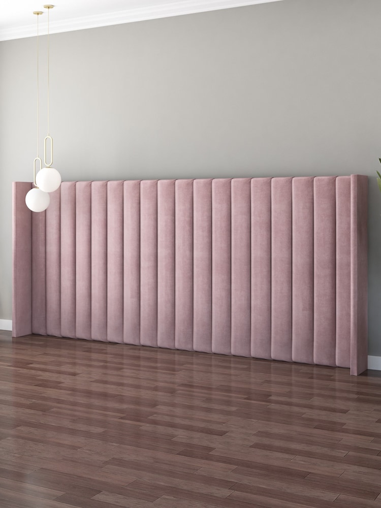 Aspire Furniture Blush Grandeur Wing Velvet Headboard - Image 2 of 3