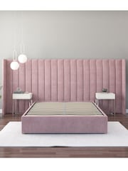 Aspire Furniture Blush Grandeur Wing Velvet Headboard - Image 3 of 3