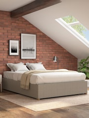 Aspire Furniture Natural Platform Eire Linen End Lift Ottoman Storage Bed - Image 1 of 2