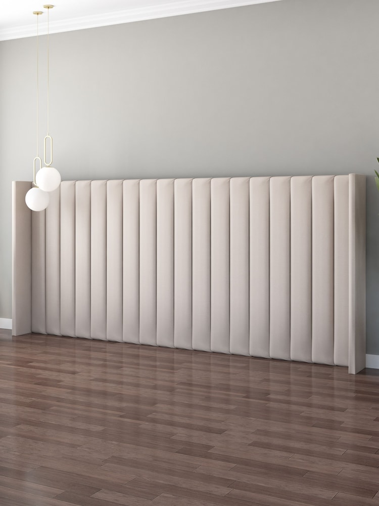 Aspire Furniture Off White Grandeur Wing Eire Linen Headboard - Image 2 of 3