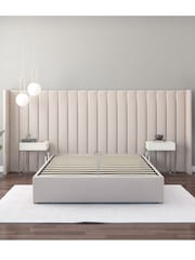 Aspire Furniture Off White Grandeur Wing Eire Linen Headboard - Image 3 of 3