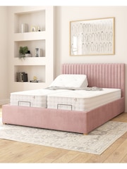 Aspire Furniture Blush Grant Velvet Electric Adjustable Bed With Mattress - Image 1 of 6