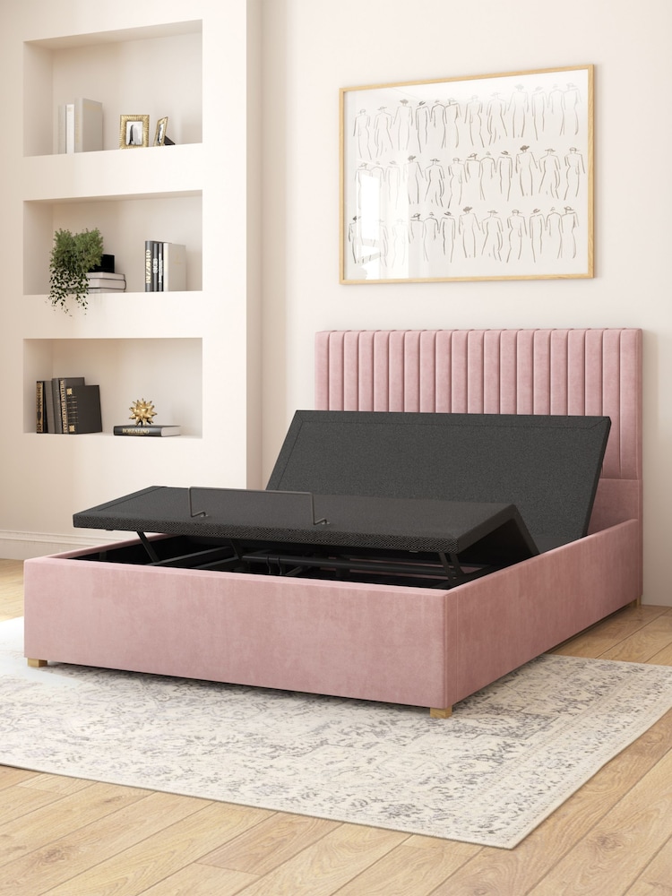 Aspire Furniture Blush Grant Velvet Electric Adjustable Bed With Mattress - Image 6 of 6