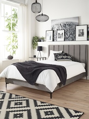 Aspire Furniture Grey Phoebe Velvet Bed - Image 1 of 4