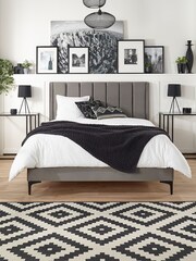 Aspire Furniture Grey Phoebe Velvet Bed - Image 2 of 4