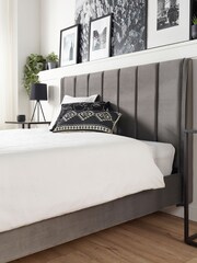 Aspire Furniture Grey Phoebe Velvet Bed - Image 3 of 4