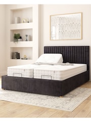 Aspire Furniture Ebony Grant Velvet Electric Adjustable Bed With Mattress - Image 1 of 6
