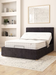 Aspire Furniture Ebony Grant Velvet Electric Adjustable Bed With Mattress - Image 2 of 6