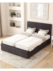 Aspire Furniture Ebony Grant Velvet Electric Adjustable Bed With Mattress - Image 3 of 6