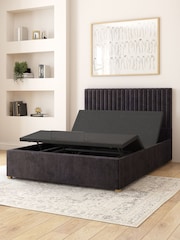 Aspire Furniture Ebony Grant Velvet Electric Adjustable Bed With Mattress - Image 5 of 6