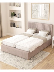 Aspire Furniture Silver Grey Grant Velvet Electric Adjustable Bed With Mattress - Image 3 of 6