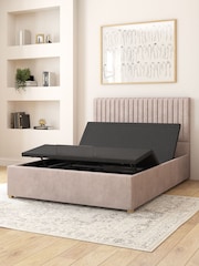 Aspire Furniture Silver Grey Grant Velvet Electric Adjustable Bed With Mattress - Image 5 of 6