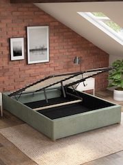 Aspire Furniture Duck Egg Platform Velvet End Lift Ottoman Storage Bed - Image 2 of 3
