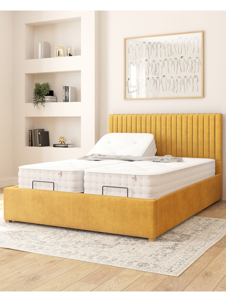 Aspire Furniture Ochre Grant Velvet Electric Adjustable Bed With Mattress - Image 1 of 6