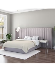Aspire Furniture Grey Grandeur Wing Eire Linen Headboard - Image 1 of 3