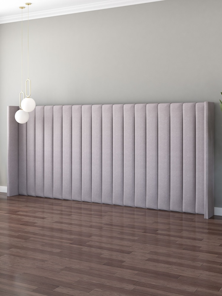 Aspire Furniture Grey Grandeur Wing Eire Linen Headboard - Image 2 of 3