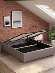 Aspire Furniture Grey Platform Eire Linen End Lift Ottoman Storage Bed - Image 2 of 3