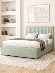 Aspire Furniture Duck Egg Grant Velvet Electric Adjustable Bed With Mattress - Image 4 of 6