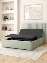 Aspire Furniture Duck Egg Grant Velvet Electric Adjustable Bed With Mattress - Image 6 of 6