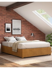Aspire Furniture Ochre Platform Velvet End Lift Ottoman Storage Bed - Image 1 of 3