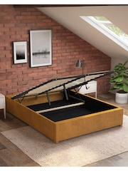 Aspire Furniture Ochre Platform Velvet End Lift Ottoman Storage Bed - Image 2 of 3