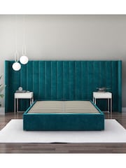 Aspire Furniture Emerald Grandeur Wing Velvet Headboard - Image 2 of 3
